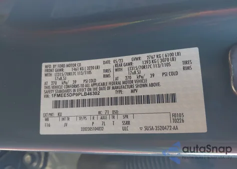 2023 Ford Bronco Outer Banks from USA, damaged, VIN 1FMEE5DP9PLB46302